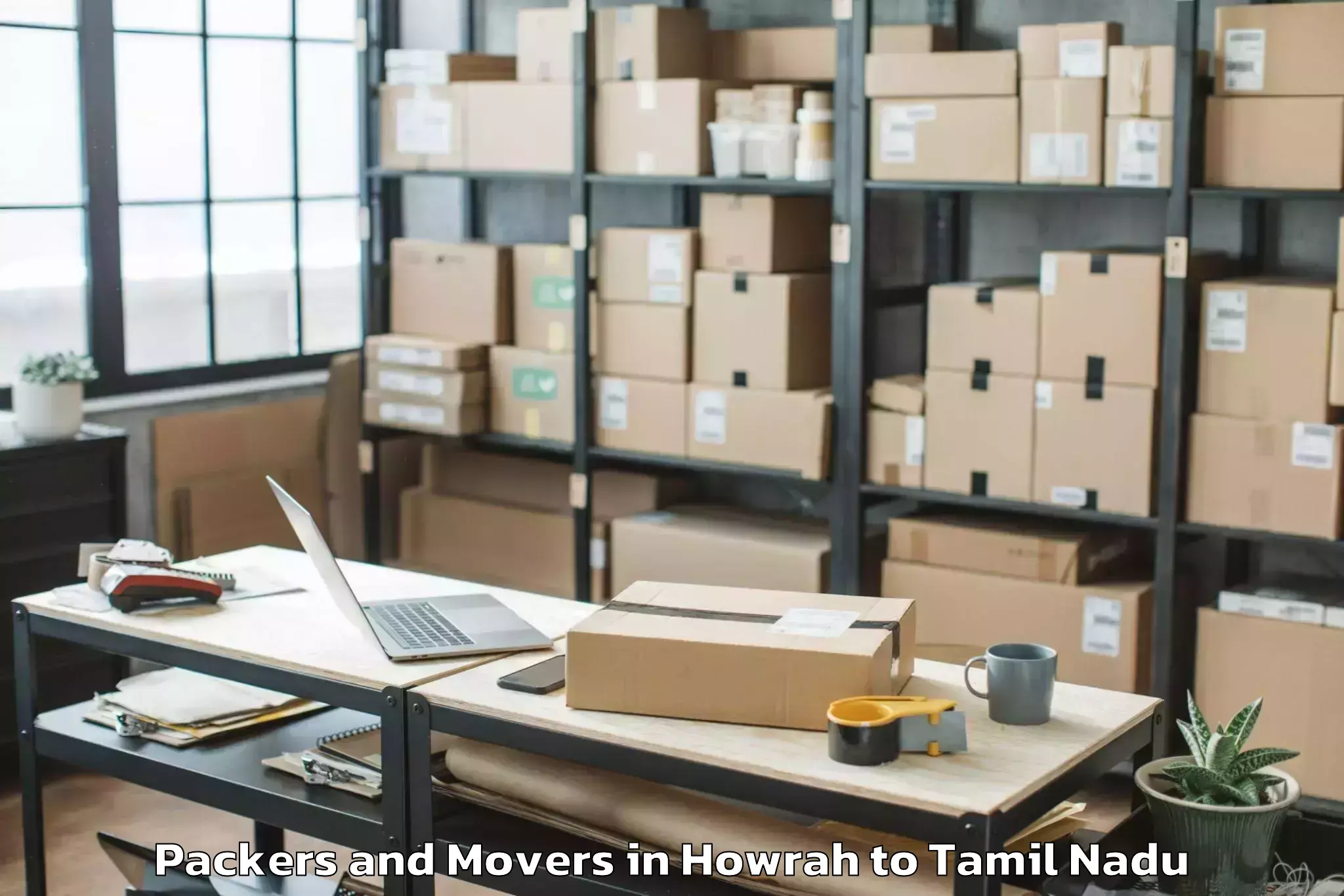 Professional Howrah to Keelakarai Packers And Movers